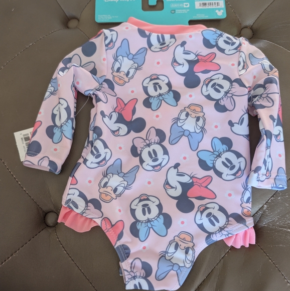 Disney Baby Girl Rash Guard Long Sleeve Swim Wear Size 3 Mos - Picture 2 of 4